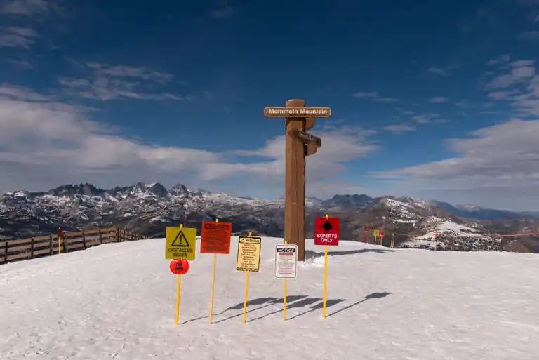 Mammoth Mountain ski terrain in the Eastern Sierra